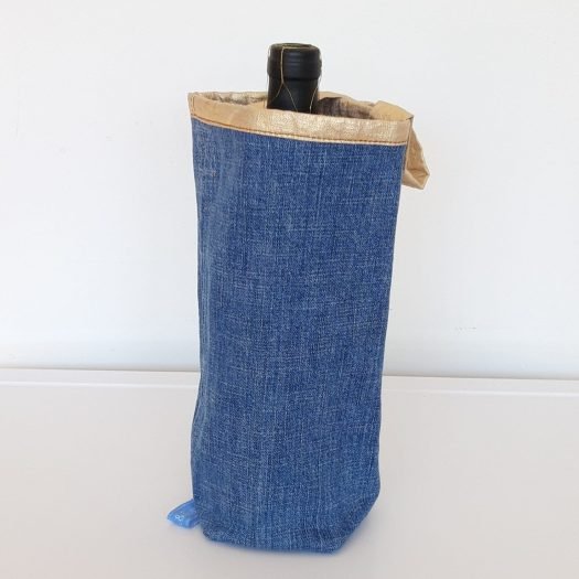 denim bottle bag