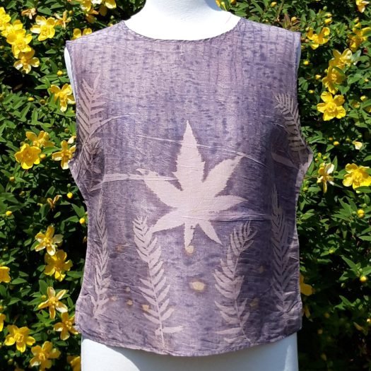 ecoprinted silk top front