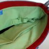 denim bag upcycled with woven mandala -inside detail